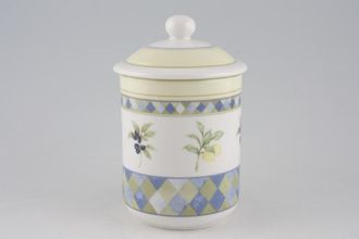 Royal Doulton Carmina - T.C.1277 Storage Jar + Lid Size represents height without lid. 4 3/4"