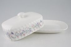 Wedgwood Angela - Fluted Edge Butter Dish + Lid Lid with knob 8 1/4" thumb 2