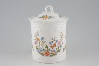 Aynsley Cottage Garden Biscuit Jar + Lid Victorian shape, 6" tall inc. lid 4 3/4"