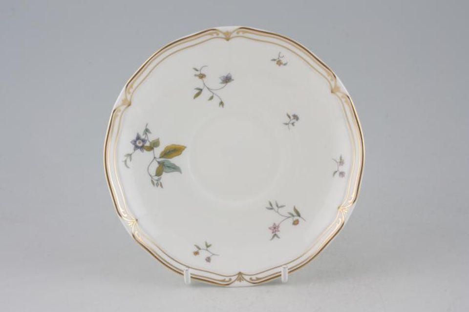 Wedgwood Rosemeade Tea Saucer Pattern A - Outer gold line not filled in - see picture 5 3/4"