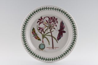 Portmeirion Botanic Garden - Older Backstamps Dinner Plate Amaryllis Reginae - Mexican lily - Moths 10 3/8"