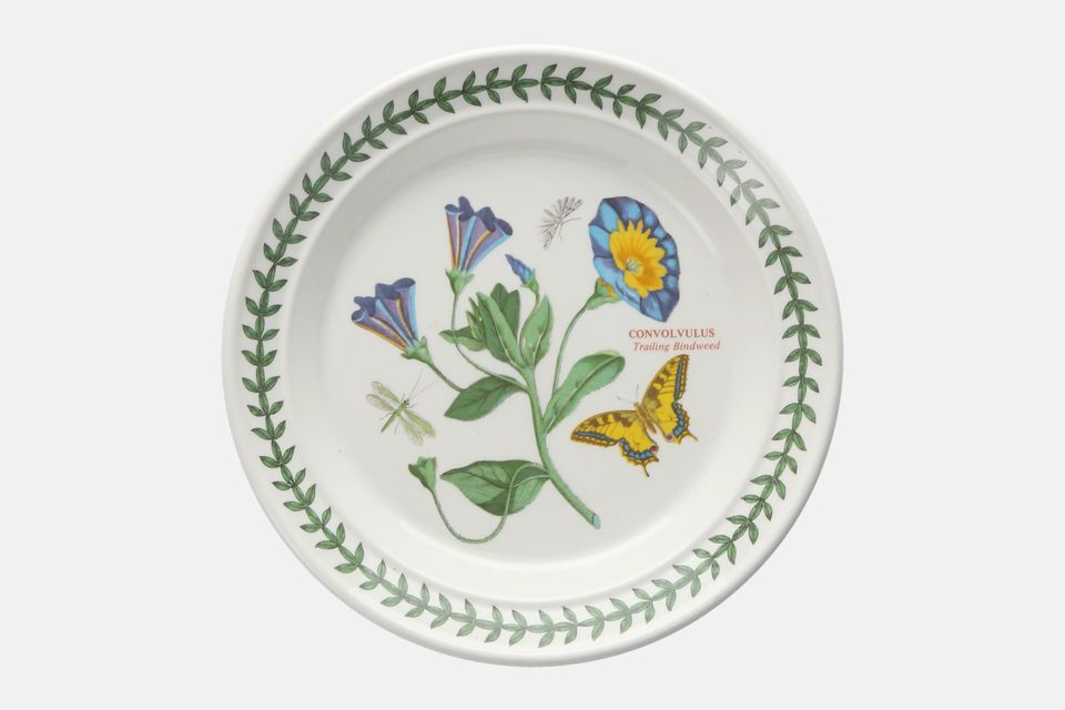 Portmeirion Botanic Garden - Older Backstamps Tea / Side Plate Convolvulus - Trailing Bindweed - Butterfly may vary 7 1/4"