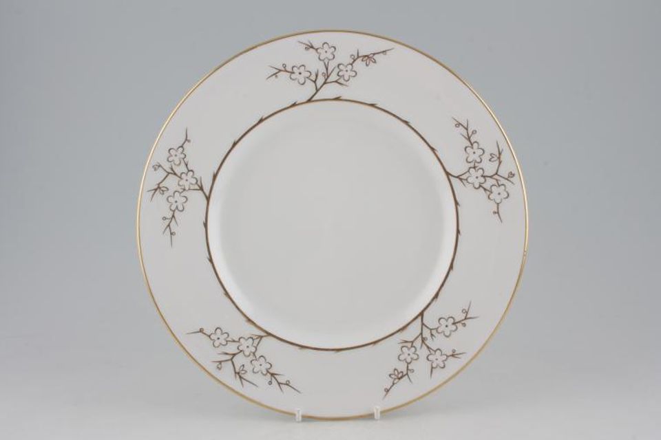 Spode Blanche De Chine Dinner Plate Gold on White - no backstamp 10 5/8"