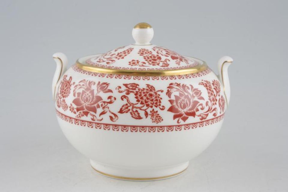 Wedgwood Red Damask Sugar Bowl - Lidded (Tea)