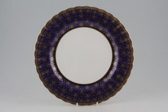 Spode Fleur de Lys - Blue - Y8356 Dinner Plate Accent. Deep blue background and gold pattern 10 3/4"