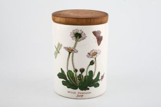 Portmeirion Botanic Garden - Older Backstamps Storage Jar + Lid Bellis Perennis - Daisy 3 3/4" x 5"