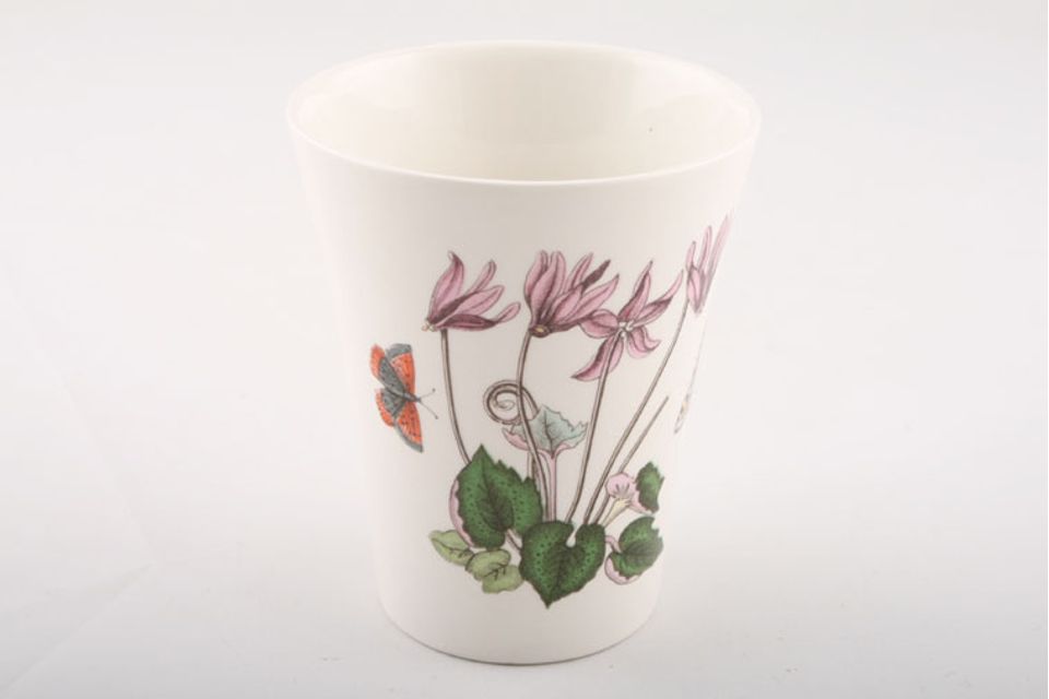 Portmeirion Botanic Garden - Older Backstamps Mug Beaker Style - No Handle - Cyclamen 3 1/4" x 3 3/4"