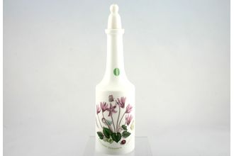 Portmeirion Botanic Garden - Older Backstamps Oil Bottle + Stopper Cyclamen Repandum - Cyclamen - name on item 9"