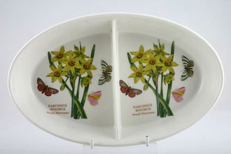 Sell Portmeirion Botanic Garden - Older Backstamps Serving Dish Oval - divided - Narcissus Minimus - Small Narcissus 11 3/8"