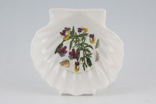 Portmeirion Botanic Garden - Older Backstamps Serving Dish Shell Shape - Viola Tricolor - Heartsease - name on item 5 1/2" thumb 1