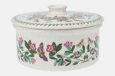 Portmeirion Botanic Garden - Older Backstamps Vegetable Tureen with Lid Drum Shape - Rhododendron Lepidotum - Rhododendron - no name 7 3/4" x 3 1/2" thumb 2