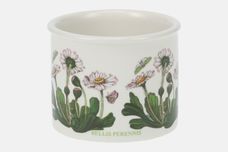 Portmeirion Botanic Garden - Older Backstamps Sugar Bowl - Open (Tea) Drum shape - Bellis Perennis - Daisy - name on item 3 1/4" x 2 1/2" thumb 1