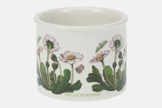 Portmeirion Botanic Garden - Older Backstamps Sugar Bowl - Open (Tea) Drum shape - Bellis Perennis - Daisy - name on item 3 1/4" x 2 1/2"