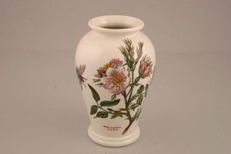 Sell Portmeirion Botanic Garden - Older Backstamps Vase Canton shape - Cistus Purpureous - Purple Rock Rose - named 6 3/4"