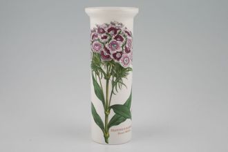 Portmeirion Botanic Garden - Older Backstamps Vase Cylinder shape-Dianthus Barbatus, Sweet William 6 3/4"