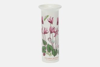 Portmeirion Botanic Garden - Older Backstamps Vase Cylinder shape - Cyclamen Repandum - Ivy Leaved Cyclamen - named 5 1/8"