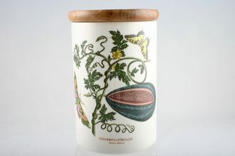 Portmeirion Botanic Garden - Older Backstamps Storage Jar + Lid Cucurbita Citrullus - Water Melon 4 1/4" x 6 1/2"