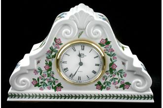 Portmeirion Botanic Garden - Older Backstamps Clock Large Mantel Clock / Rhododendra Lepiddotum - Forget me Not - Dog Rose 8 1/4" x 12 3/4"