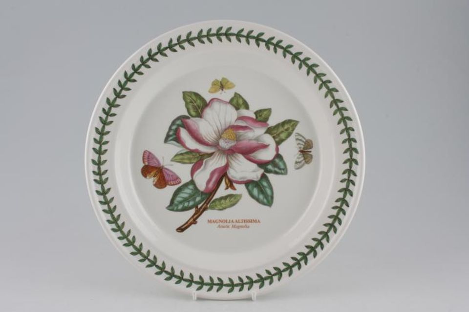 Portmeirion Botanic Garden - Older Backstamps Dinner Plate Magnolia Altissima - Asiatic Magnolia - name on plate 10 3/8"