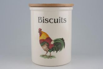 Cloverleaf Farm Animals Biscuit Jar + Lid Wooden lid 5 1/2" x 7"