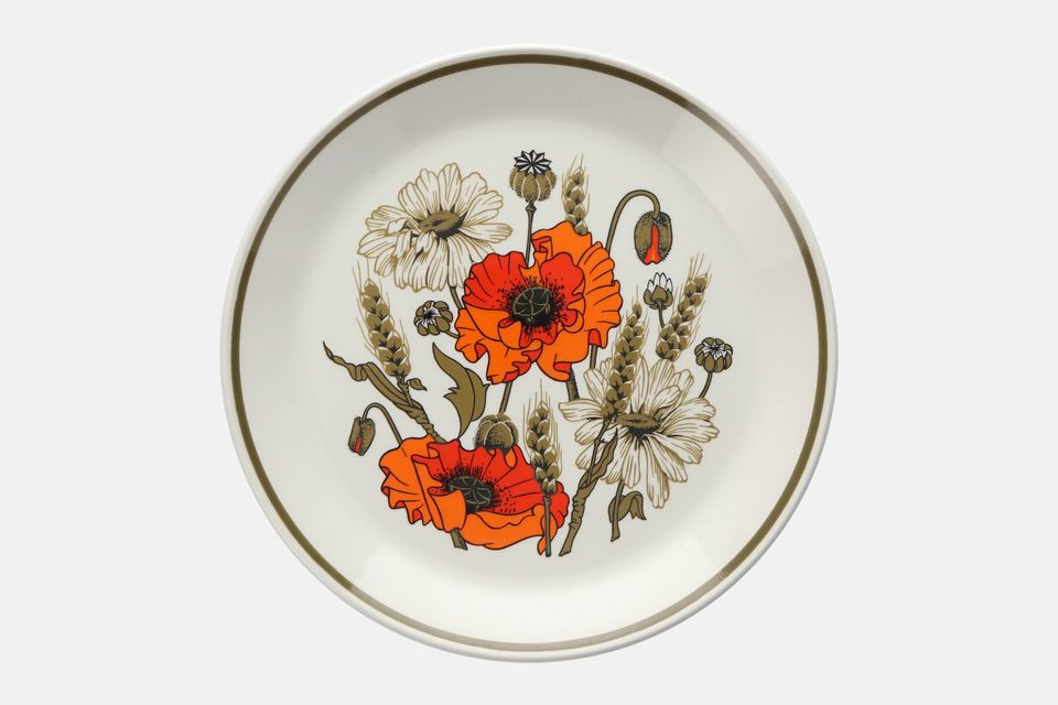 Meakin Poppy - Ridged and Rounded Bases Breakfast / Lunch Plate Rounded 8 3/4"