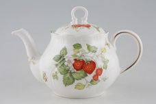 Queens Virginia Strawberry - Gold Edge - Swirl Embossed Teapot 1 1/4pt thumb 1