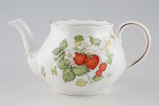 Queens Virginia Strawberry - Gold Edge - Swirl Embossed Teapot 1 1/4pt thumb 2