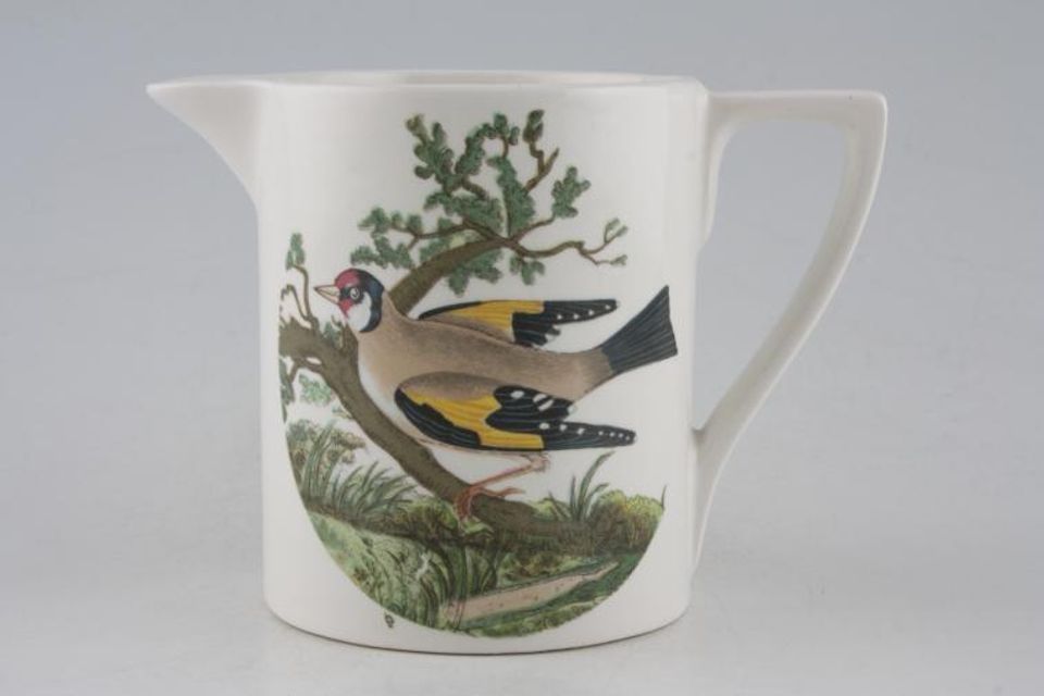Portmeirion Birds of Britain - Backstamp 2 - Green and Orange Milk Jug Goldfinch and Bearded Tit 1/2pt