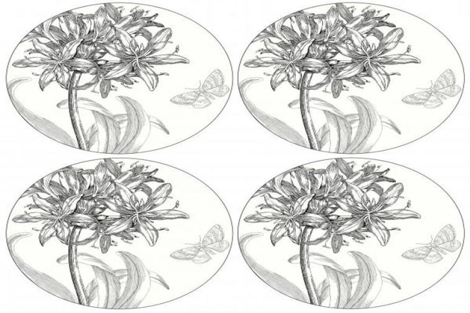 Portmeirion Agapanthus Coaster Round Coasters - set of 4 4"