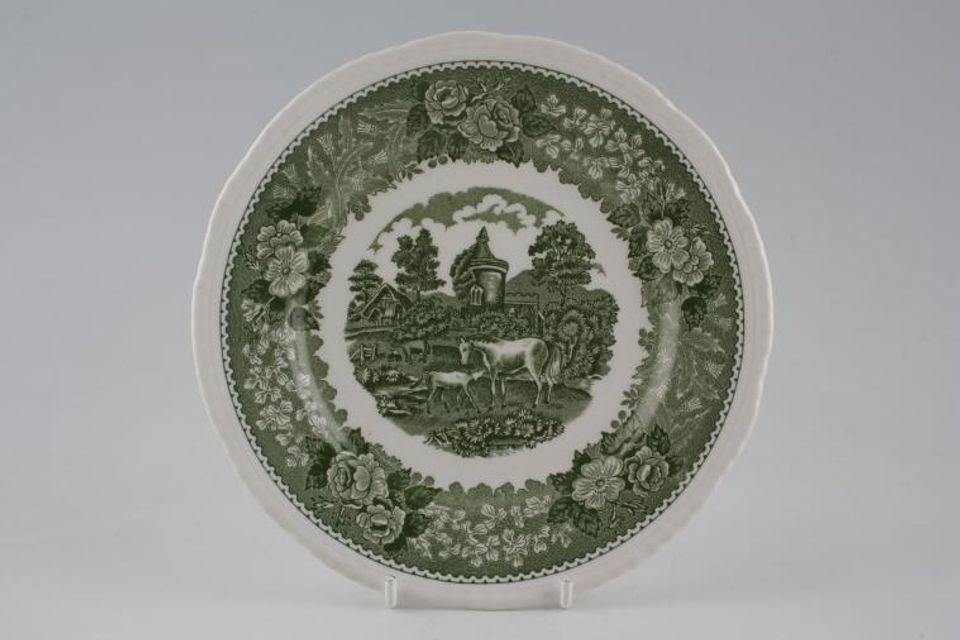 Adams English Scenic - Green Tea / Side Plate Deep - Horse Scene 7"