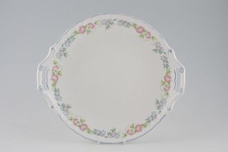 Royal Worcester English Garden - Ribbed - Blue Edge Cake Plate Open eared 12"