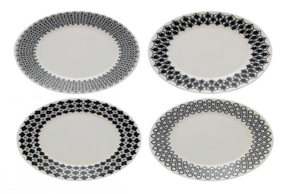 Royal Doulton Charlene Mullen Foulard Star Tea / Side Plate Set of 4 Accent Plates 6 1/4"