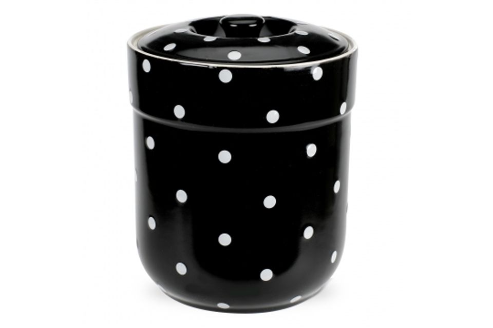 Spode Baking Days - Black Storage Jar + Lid 7 1/2"