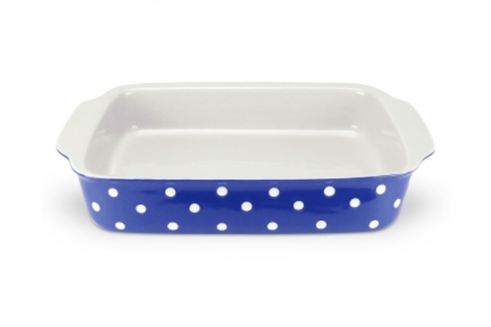 Spode Baking Days - Dark Blue Roaster Rectangular, Handled Dish 15 1/2" x 11"