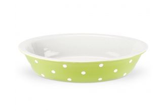 Spode Baking Days - Green Roaster Oval Rim Dish 12 1/2"