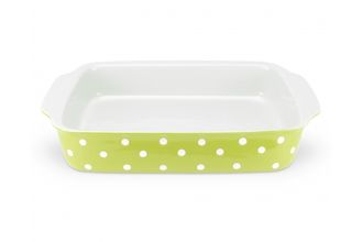 Spode Baking Days - Green Roaster Rectangular Handled Dish 15 1/2" x 11"