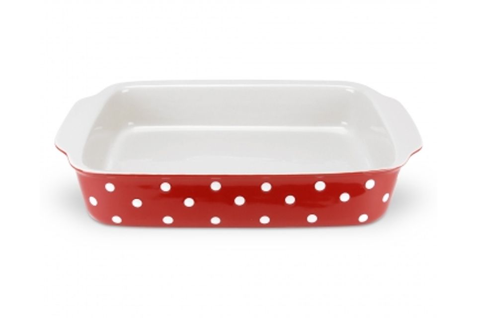 Spode Baking Days - Red Roaster Rectangular Handled Dish 15 1/2" x 11"