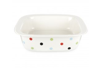 Spode Baking Days - White with Multi-coloured Spots Serving Dish Square Rim Dish 10 5/8"