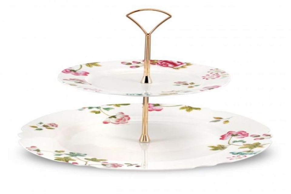 Spode Sophia 2 Tier Cake Stand 11" and 7 1/2" plate