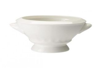 Villeroy & Boch Farmhouse Touch Bowl White Relief - Footed, Handled - Size Includes Handles 6 3/4"