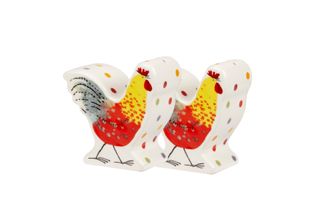 Alex Clark for Churchill Rooster Salt and Pepper Set Pair of rooster shaped salt and pepper shakers