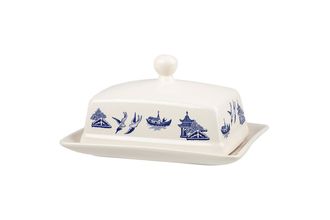 Sell Churchill Blue Willow Butter Dish + Lid Knob on Lid