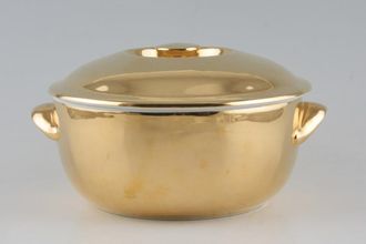 Royal Worcester Gold Lustre Casserole Dish + Lid Round shape 23, size 6, Knob handle on lid 1 1/2pt