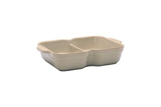 Denby Linen Vegetable Dish (Divided) Cream Inside and Out