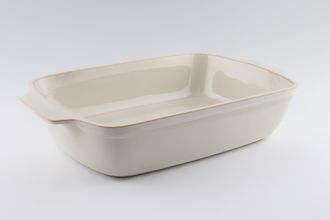 Denby Linen Oven Dish 1.7l, Oblong, Eared, Cream inside and out 14 1/8" x 8 3/8"