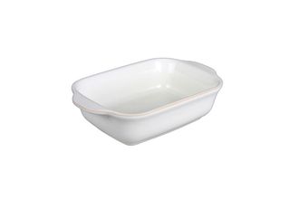 Denby Linen Oven Dish Small Oblong Dish, Eared,Cream inside and out 0.5l