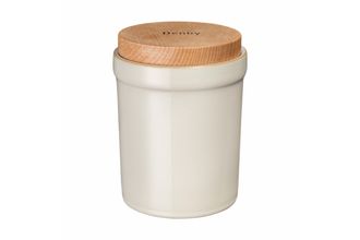 Denby Linen Storage Jar + Lid wooden lid