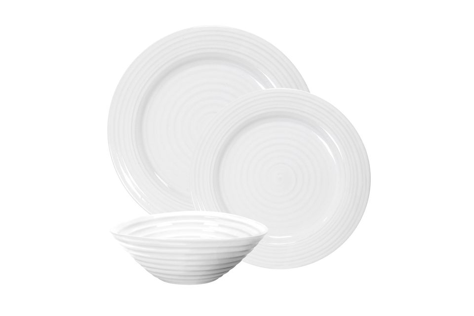 Sophie Conran for Portmeirion White 12 Piece Set 4 x Plate (28cm), 4 x Plate (20cm), 4 x Bowl (19cm)