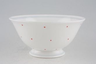 Susie Cooper Raised Spot - Red Spots with Blue Band Sugar Bowl - Open (Tea) 4 7/8"