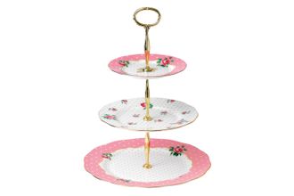 Sell Royal Albert Cheeky Pink 3 Tier Cake Stand Vintage Shape - Gift Boxed